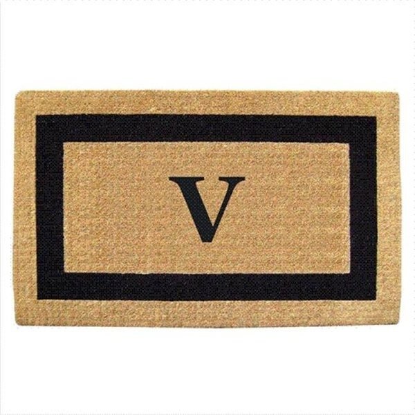 Nedia Home 02020W Single Picture - Black Frame 22 x 36 In. Heavy Duty Coir Doormat - Monogrammed W, Nedia Home, Mfr#: O2020W